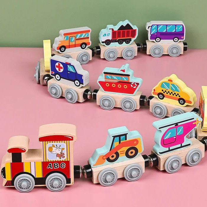 Tiny Express™ – Kolorowanie i kształtowanie - drewniane zabawki kolejowe