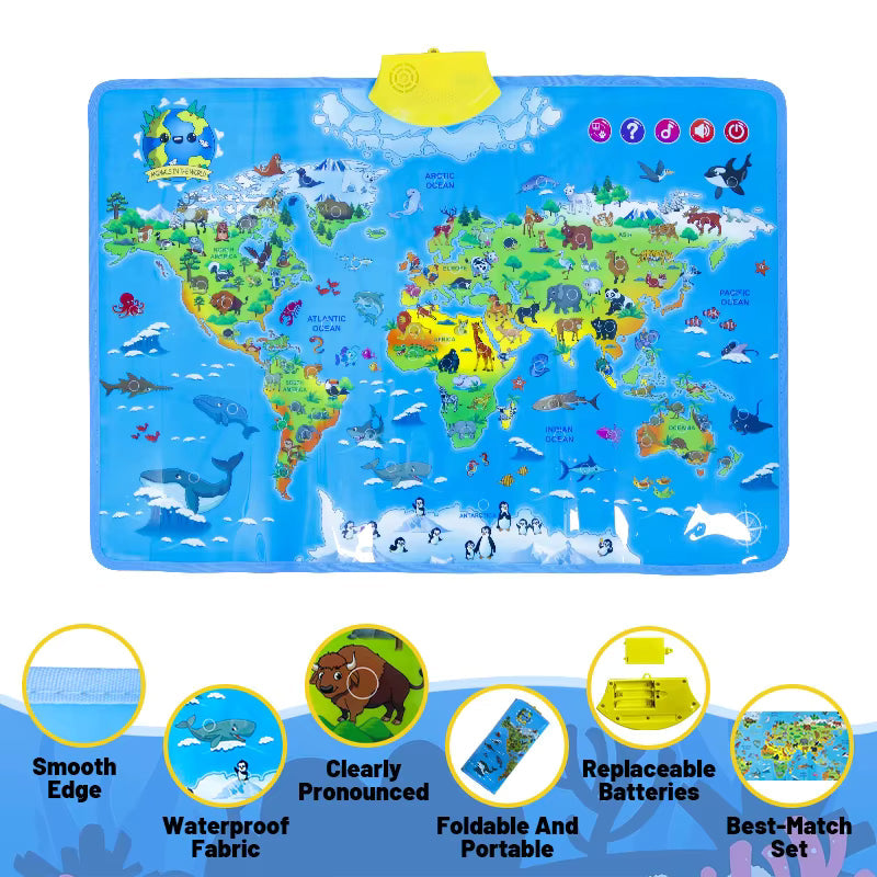 LittleExplorers – Nauka i zabawa – mapa świata zwierząt