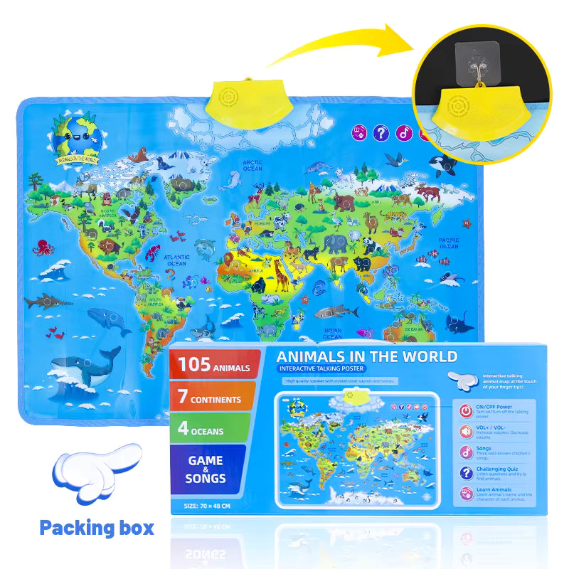 LittleExplorers – Nauka i zabawa – mapa świata zwierząt
