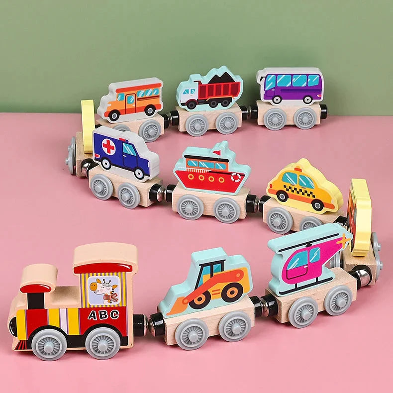 Tiny Express™ – Kolorowanie i kształtowanie - drewniane zabawki kolejowe
