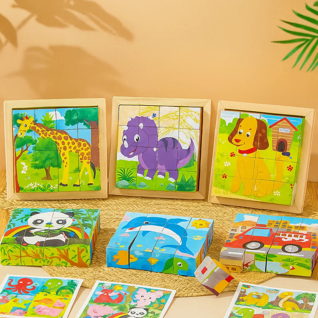 CubePuzzle – Zabawa i edukacja - drewniane klocki 3D