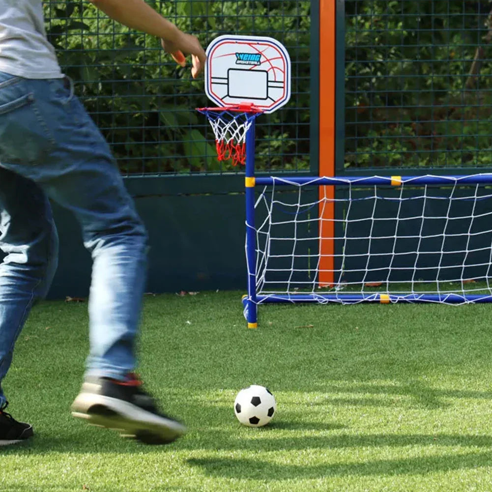 Kids Ball Games - Podwójna zabawa - zestaw zabawek do piłki nożnej i koszykówki