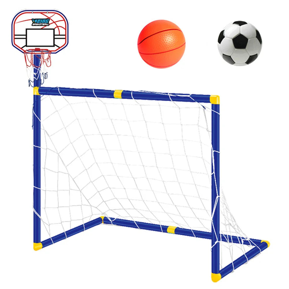 Kids Ball Games - Podwójna zabawa - zestaw zabawek do piłki nożnej i koszykówki