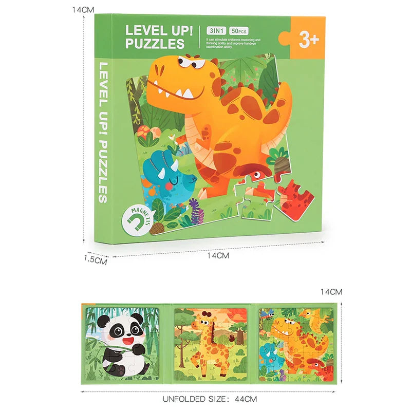 Magnetic Puzzle Book™ – Zabawa z przyjaciółmi zwierząt – Magnetyczna książka z puzzlami
