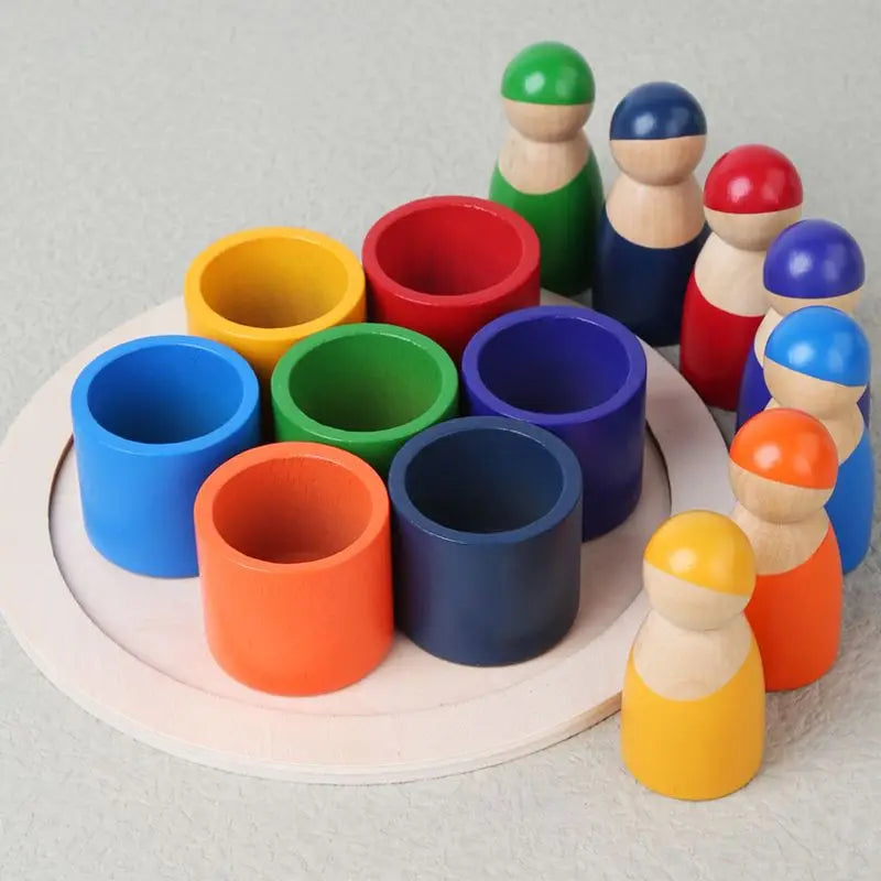 Rainbow Puzzle™ – Kolorowe i kreatywne - drewniane zabawki do sortowania