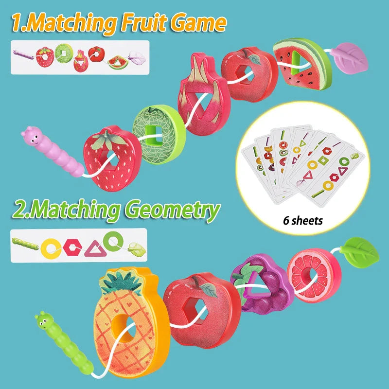 Fruit Lacing Game™ – Umiejętności motoryczne - zabawki z owocowymi koralikami