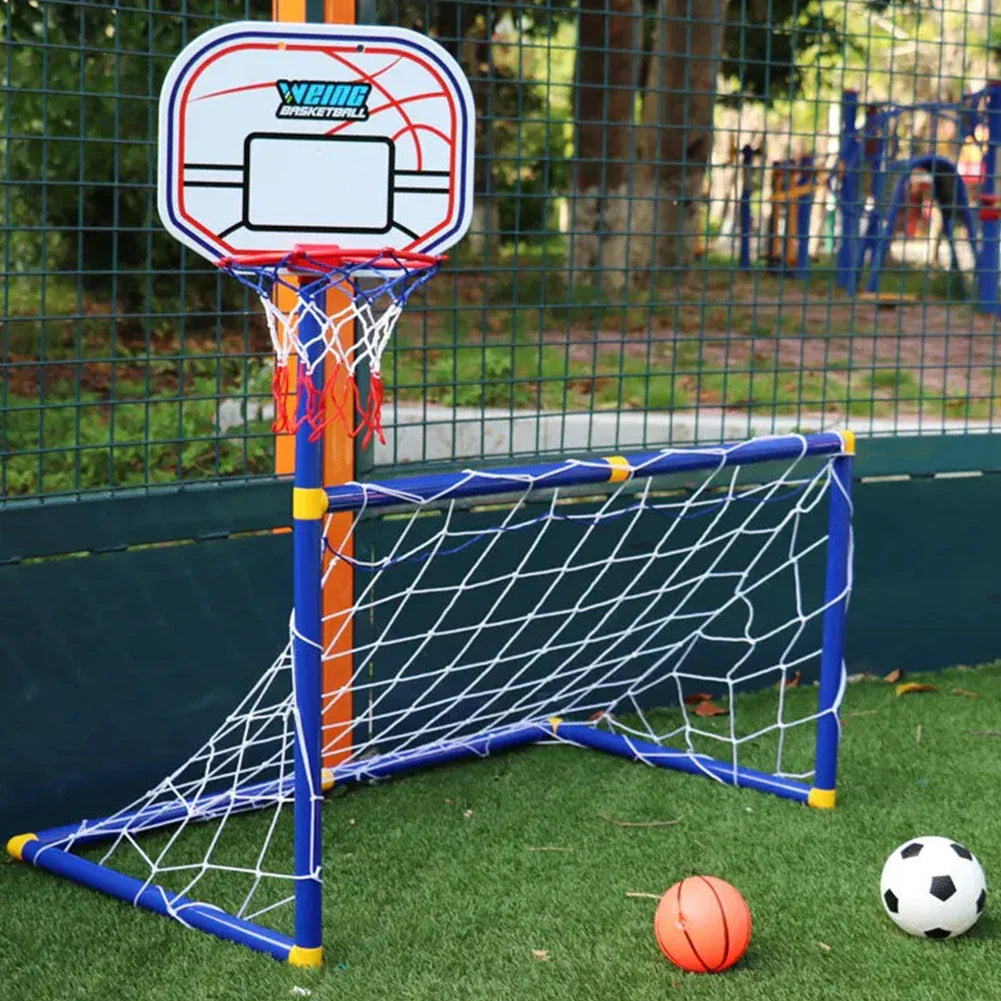 Kids Ball Games - Podwójna zabawa - zestaw zabawek do piłki nożnej i koszykówki