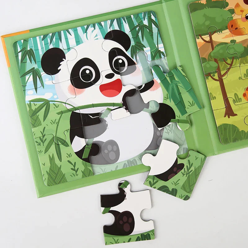 Magnetic Puzzle Book™ – Zabawa z przyjaciółmi zwierząt – Magnetyczna książka z puzzlami