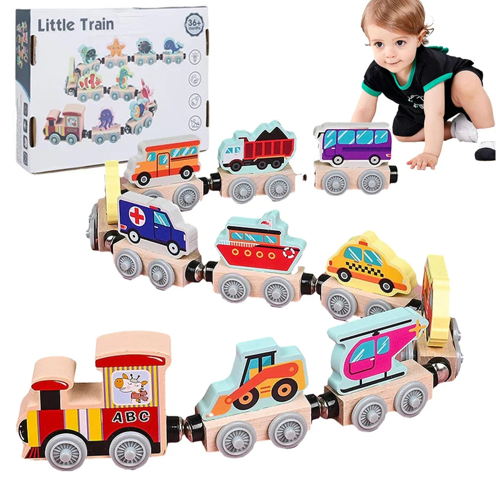 Tiny Express™ – Kolorowanie i kształtowanie - drewniane zabawki kolejowe