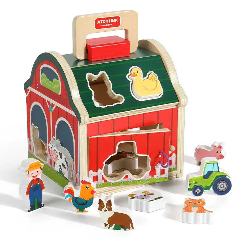 Farm Sort™ – Zabawa w kolorowanie i kształtowanie - drewniana gra w sortowanie farm