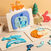 Animal Puzzle™ – Odkrywaj i ucz się – Drewniane puzzle z kreskówkami