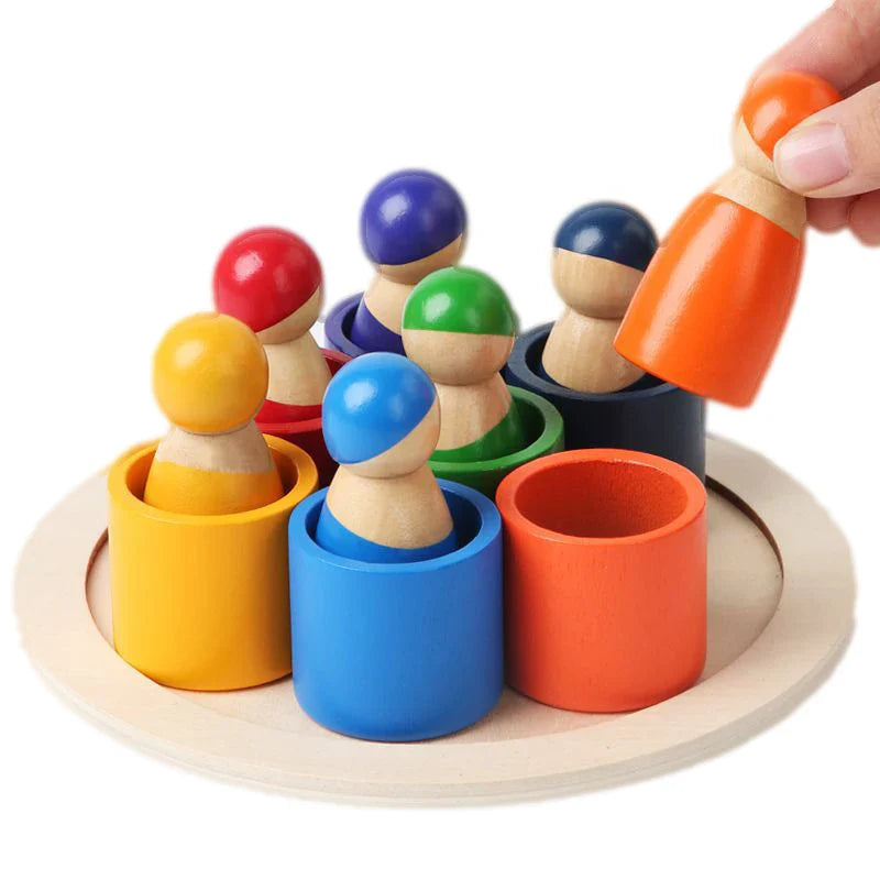 Rainbow Puzzle™ – Kolorowe i kreatywne - drewniane zabawki do sortowania