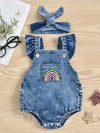 Mini Fashion™ - Jeansowe body z opaską - Odzież dla dzieci