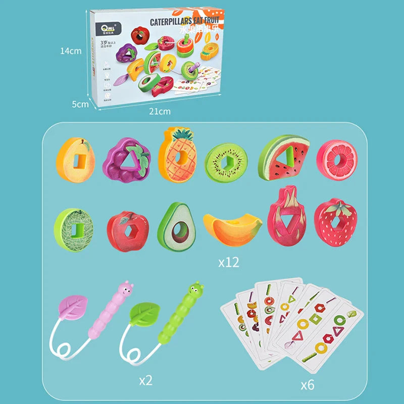 Fruit Lacing Game™ – Umiejętności motoryczne - zabawki z owocowymi koralikami
