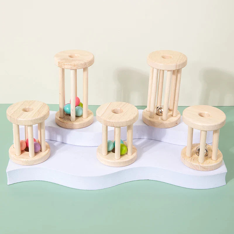 Music Rattle™ – Klatka Merry Roll – Drewniane zabawki z grzechotką
