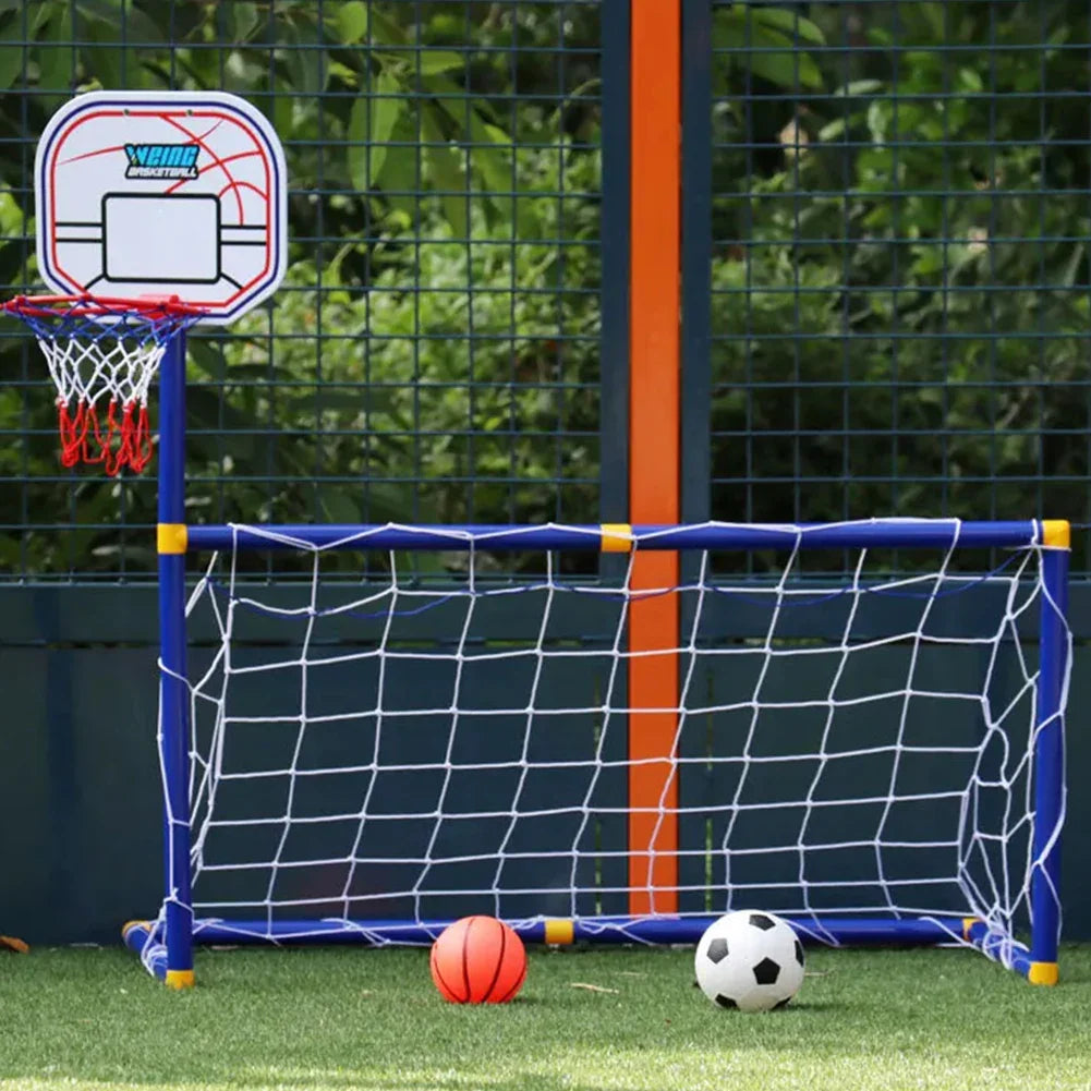 Kids Ball Games - Podwójna zabawa - zestaw zabawek do piłki nożnej i koszykówki