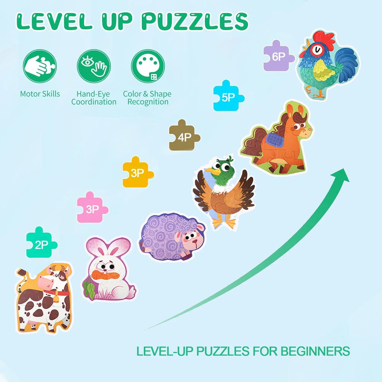 Woods™ - Umiejętności motoryczne i kreatywność - Puzzle 6 w 1
