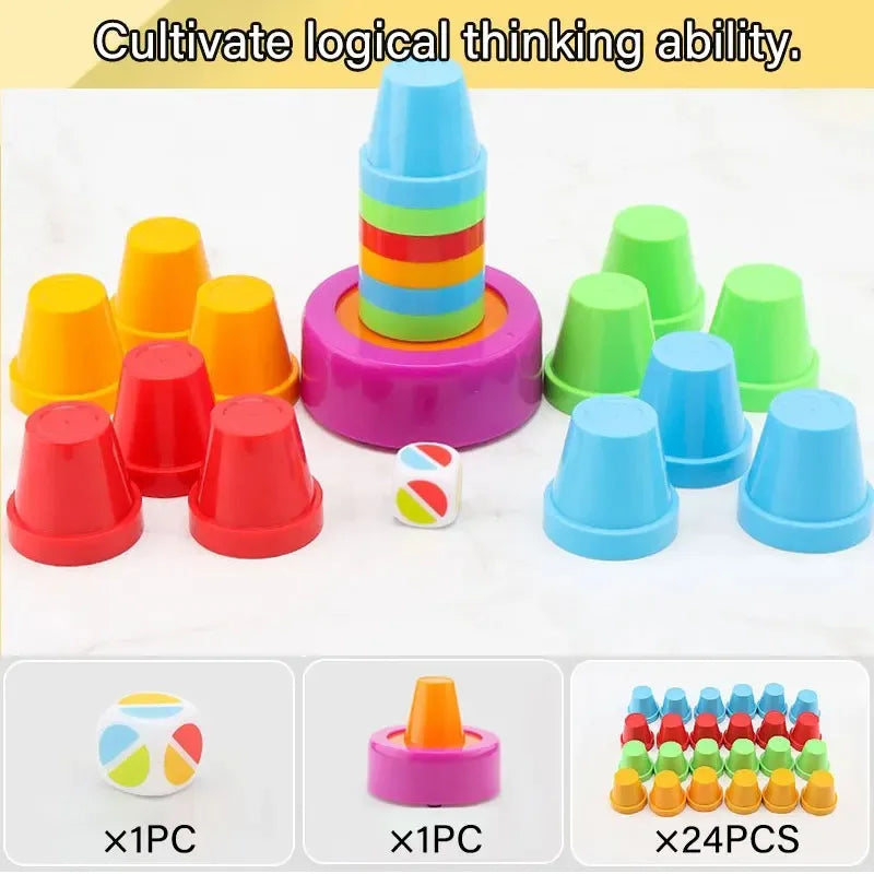 Color Cups™ - Inteligentne układanie - Zestaw kubków do układania w stos
