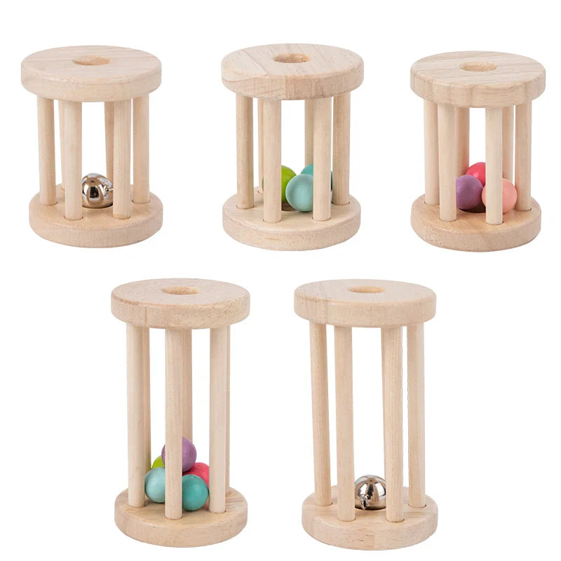 Music Rattle™ – Klatka Merry Roll – Drewniane zabawki z grzechotką