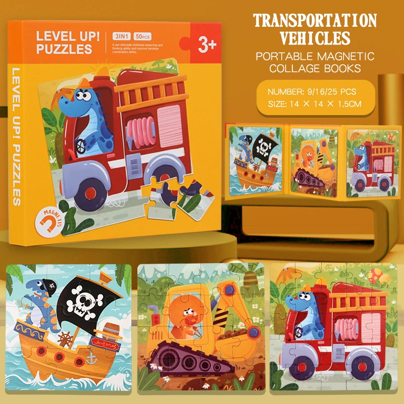 Magnetic Puzzle Book™ – Zabawa z przyjaciółmi zwierząt – Magnetyczna książka z puzzlami