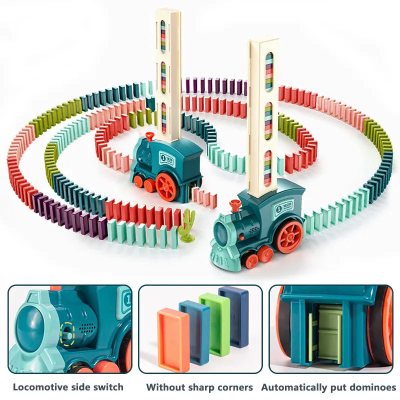 Domino train™ - Pociąg Domino - Gra sensoryczna tęczowe domino