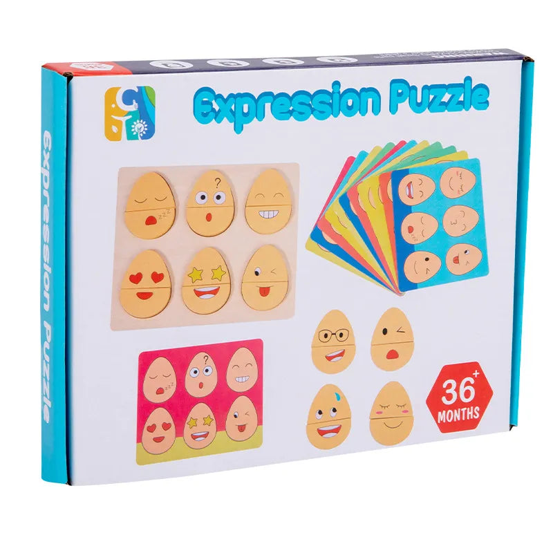 Woods™ - Układanka jajka i emocje - Zabawka edukacyjna Montessori