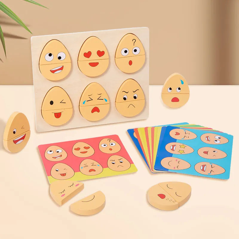 Woods™ - Układanka jajka i emocje - Zabawka edukacyjna Montessori