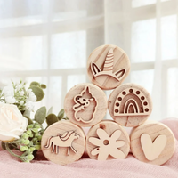 Thumbnail for WoodStamp – Montessori & Kreatywność – 6 sztuk drewnianych stempli do plasteliny