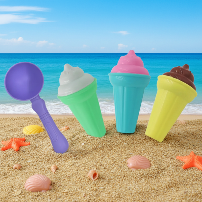 BeachFun – Zabawa w piasku i kreatywność – zestaw do zabawy „Piasek, lody, łopatka”