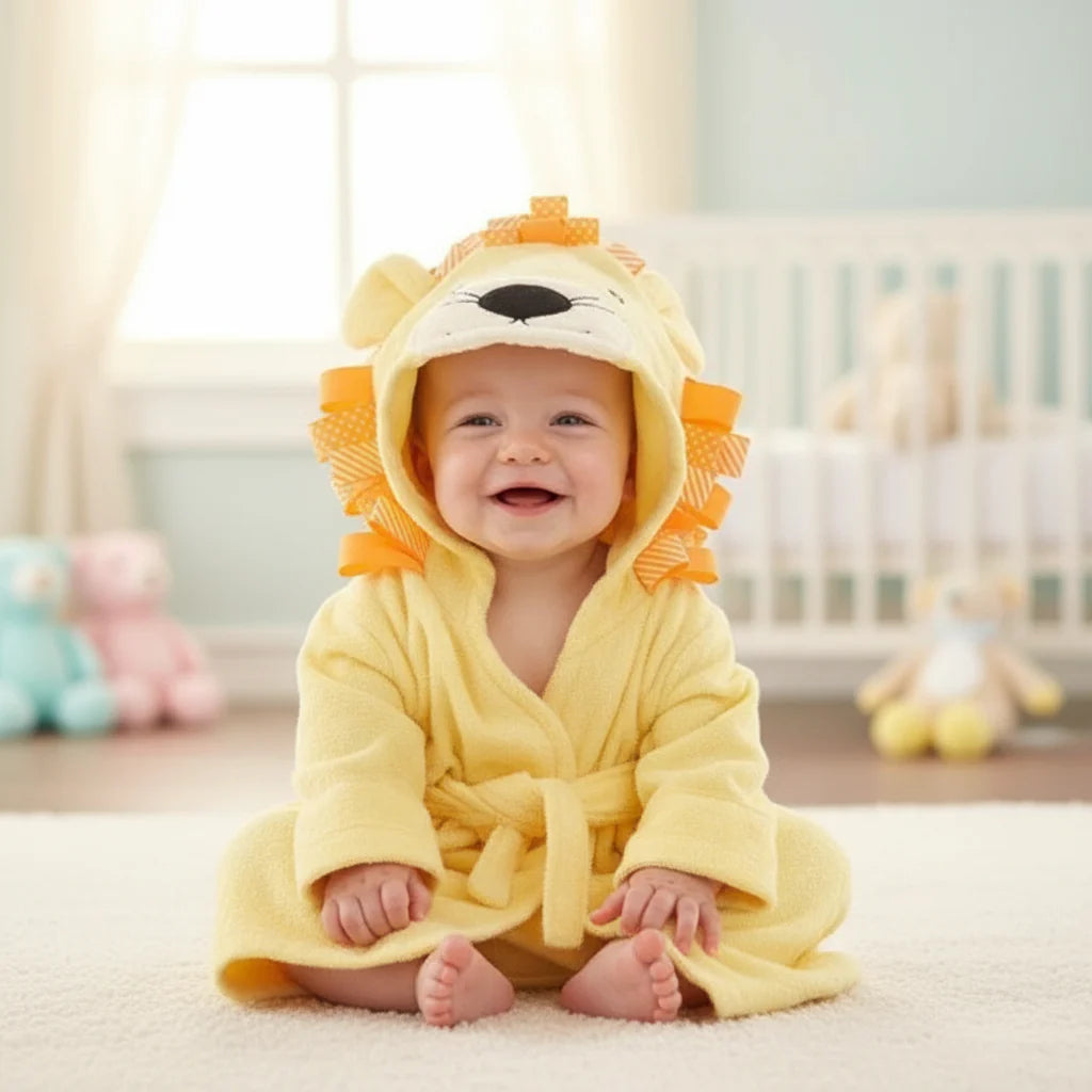 CozyNest – Miękki i chłonny – szlafrok z motywem zwierzęcym