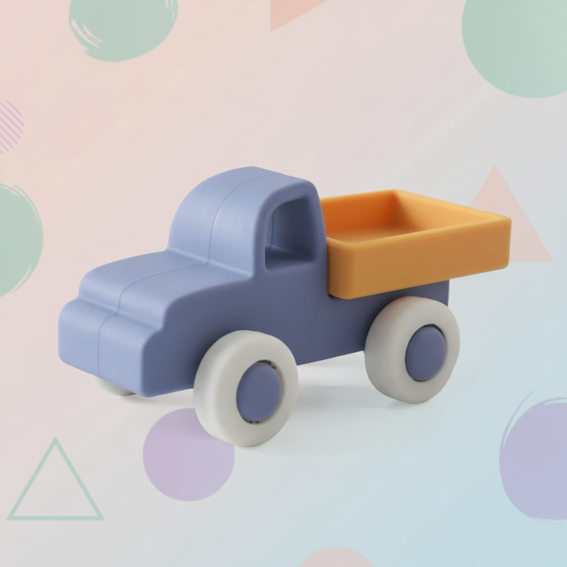 Montessori Silicone Toy Car – Bezpieczne i przyjazne dla ząbków – silikonowa zabawka do gryzienia w kształcie pojazdu