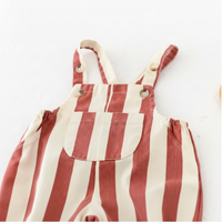 Thumbnail for Striped Overall Romper – Miękkość i wygoda – kombinezon dziecięcy