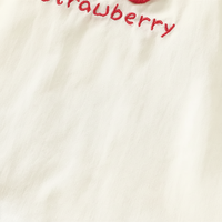 Thumbnail for BerryBloom – Urocza i wygodna – sukienka dla dziewczynek z naszywką przedstawiającą truskawkę i króliczka