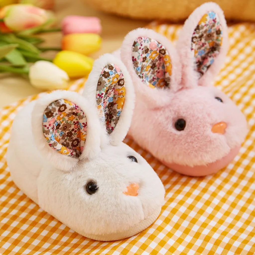 BunnyToes – Miękkie i ciepłe – pluszowe kapcie w kształcie królików