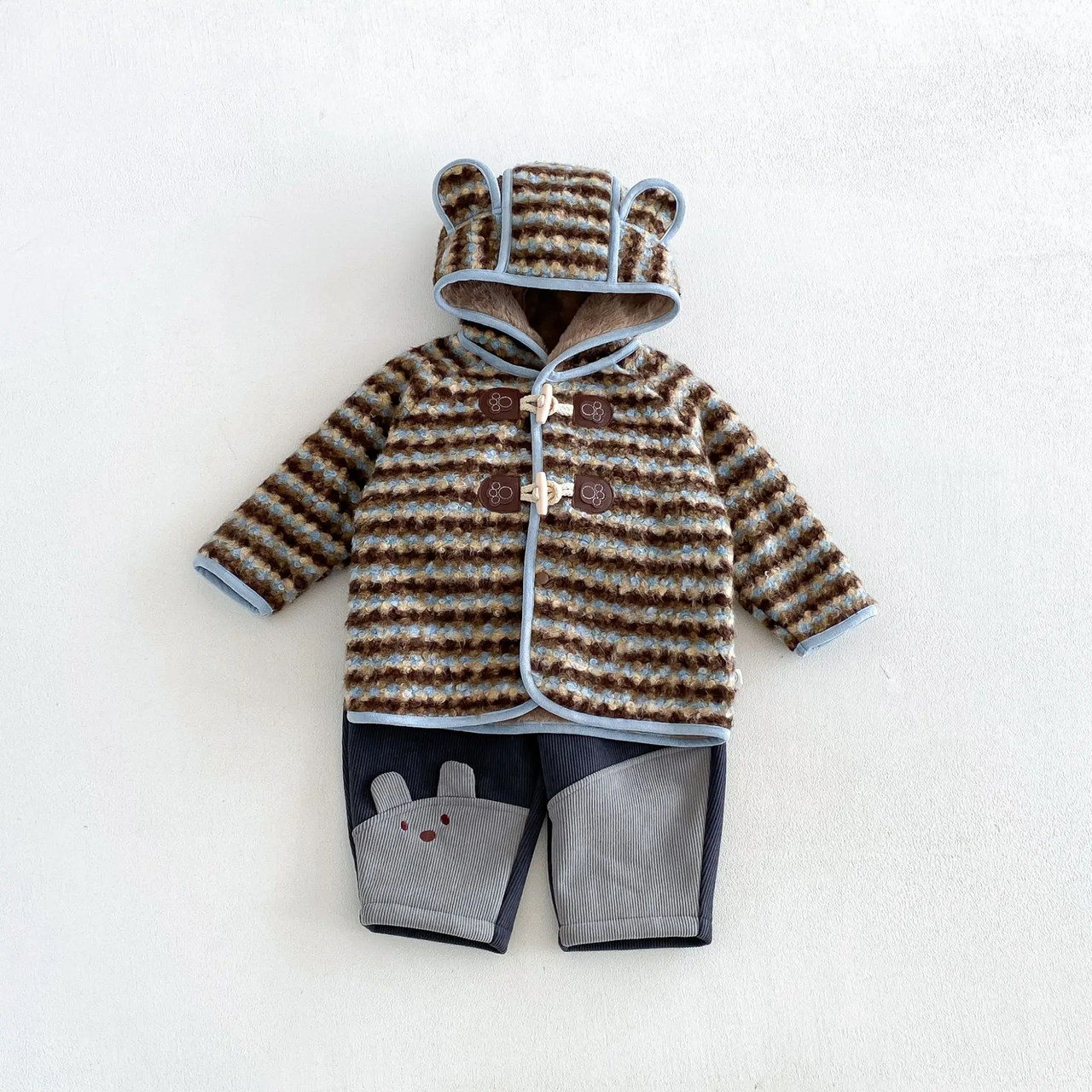 LittleWarm – Przytulny i stylowy – płaszcz zimowy z wzorem Fair Isle