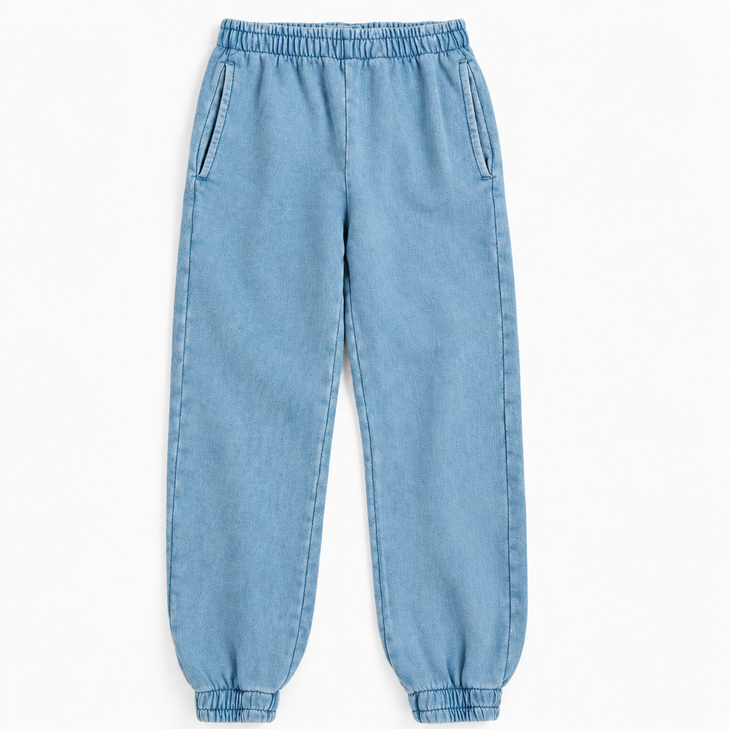 TrendStyle – Modne i wygodne – spodnie dziecięce w stylu dżinsowym z elementami joggingowymi