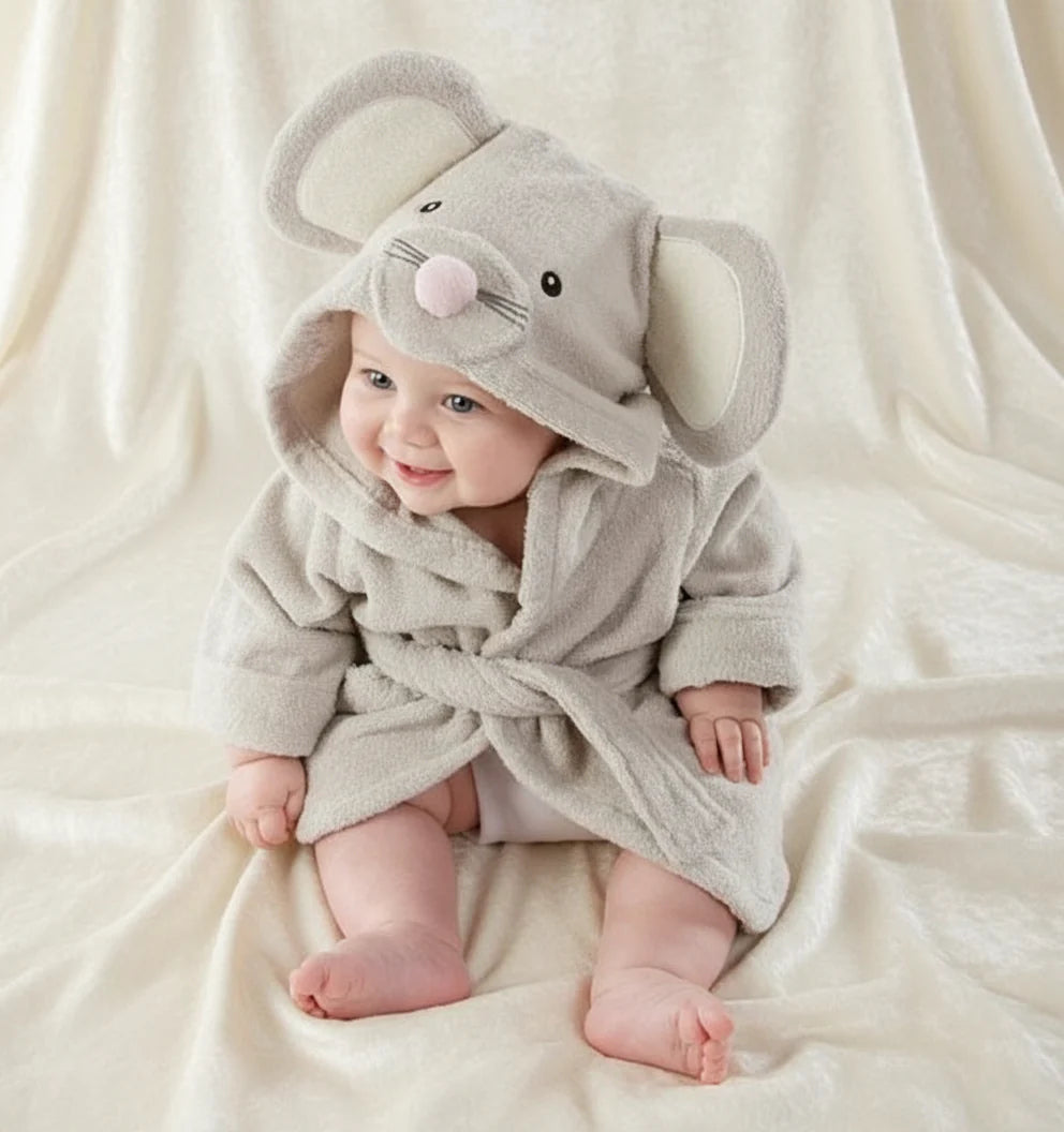 CozyNest – Miękki i chłonny – szlafrok z motywem zwierzęcym