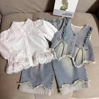 Thumbnail for DenimBelle – Modny i uroczy – 3-częściowy zestaw dziecięcy z dżinsu