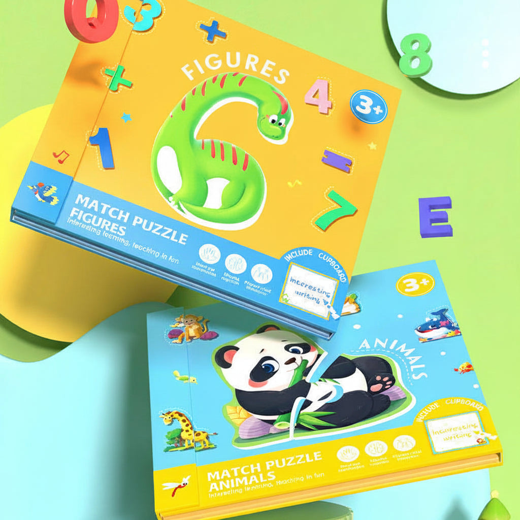 SmartMatch – Zabawa i nauka – magnetyczna książeczka 2 w 1 do rysowania i układania puzzli