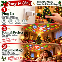 Thumbnail for HolidayBeam – Świąteczny i nastrojowy – świąteczny projektor USB z wzorami świetlnymi