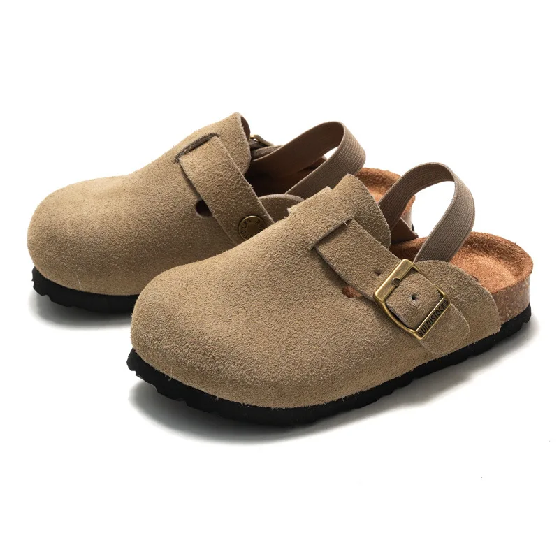 LittleWalk – Wygodne i modne – sandały typu clogs z zamszu
