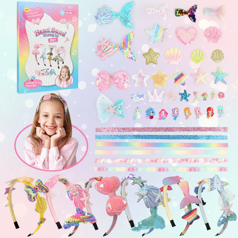 DIY Headband Making Kit – Kreatywne i zabawne – zestaw akcesoriów do opasek na włosy