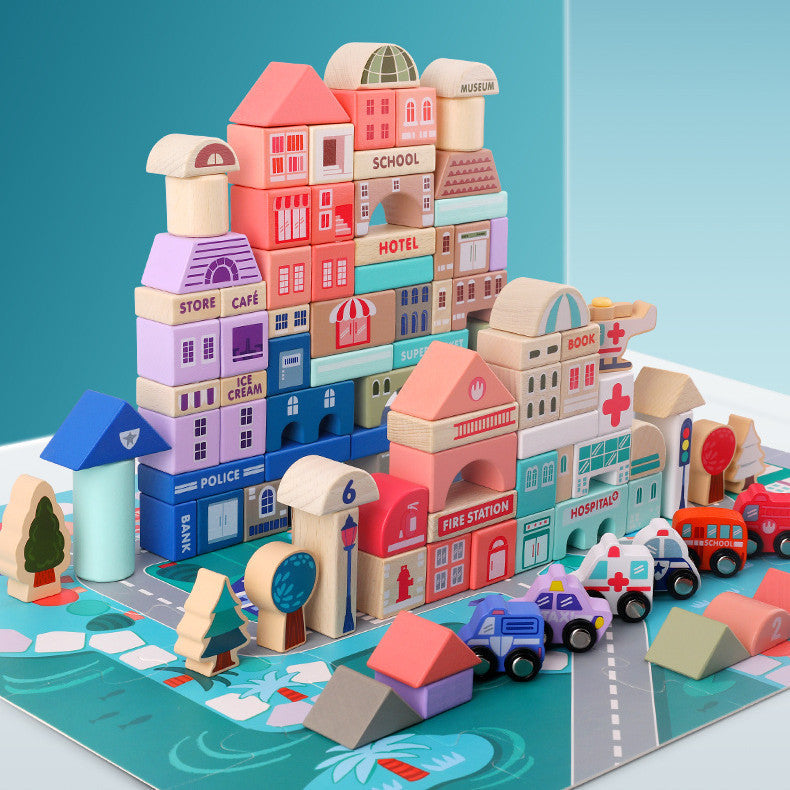 BuildJoy – Edukacyjne i zabawne – Drewniane klocki budowlane w mieście