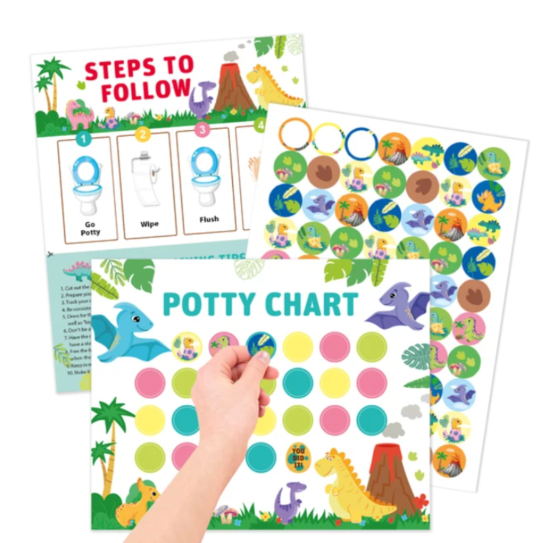 Potty Training – Zabawna i motywująca - karta do nauki korzystania z nocnika z naklejkami