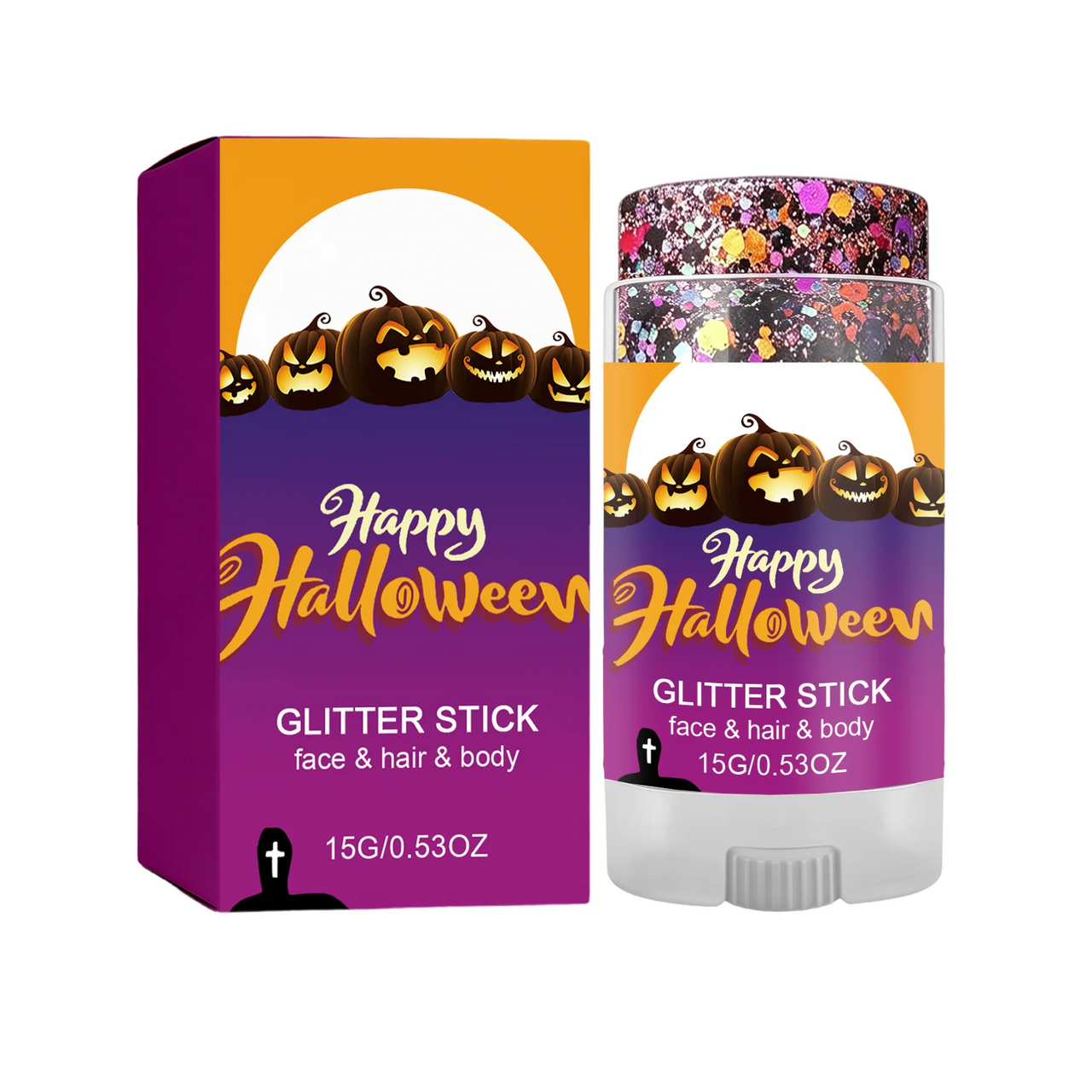 GlitterPop – Błyszczący i uroczysty – brokatowy sztyft na Halloween do twarzy, włosów i ciała