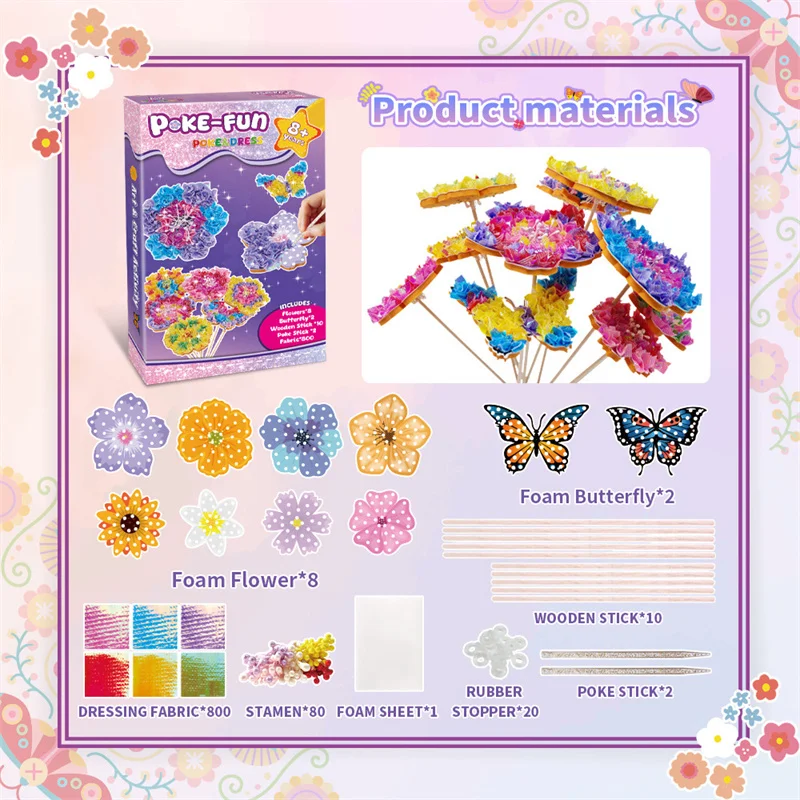 DIY Flower Poke Art – Kreatywne i edukacyjne – zestaw do tworzenia kompozycji kwiatowych