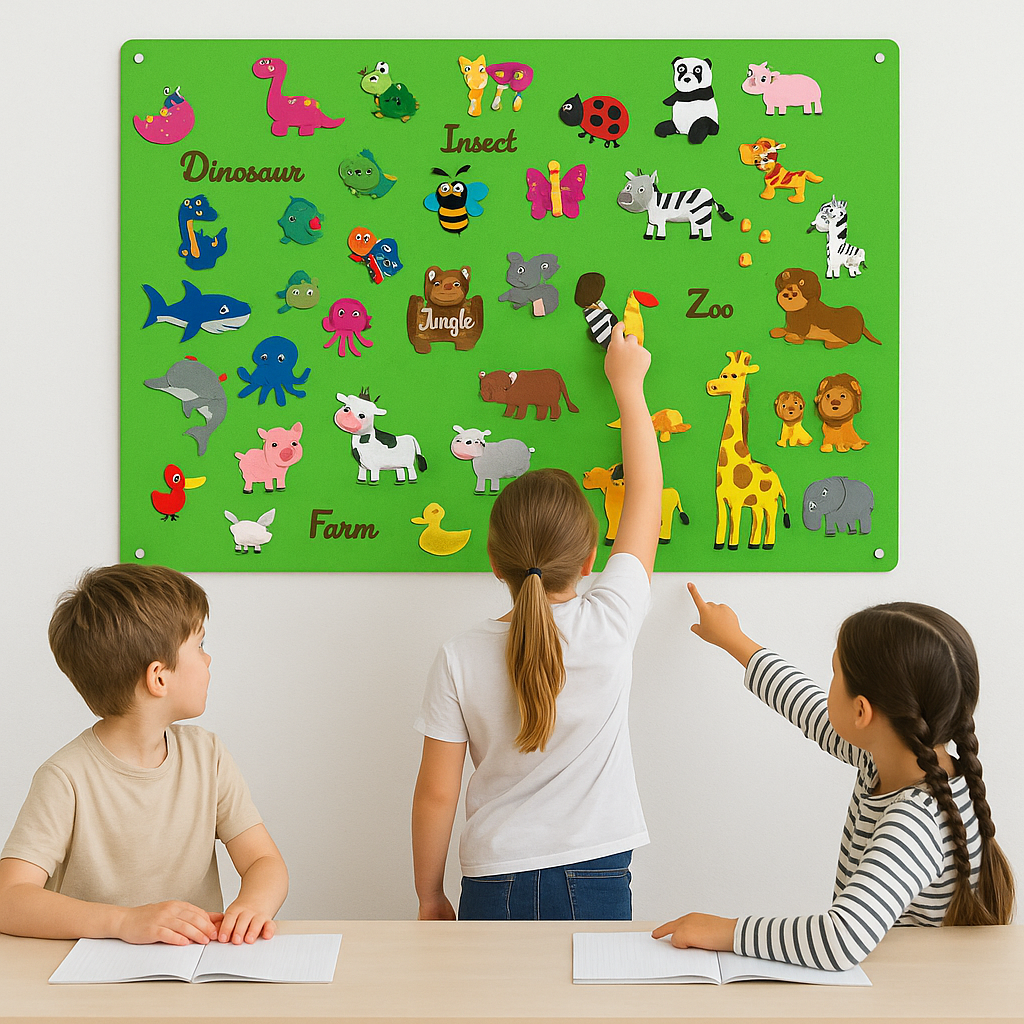 FeltBoard™ - Edukacyjna tablica filcowa - Poznawanie świata zwierząt