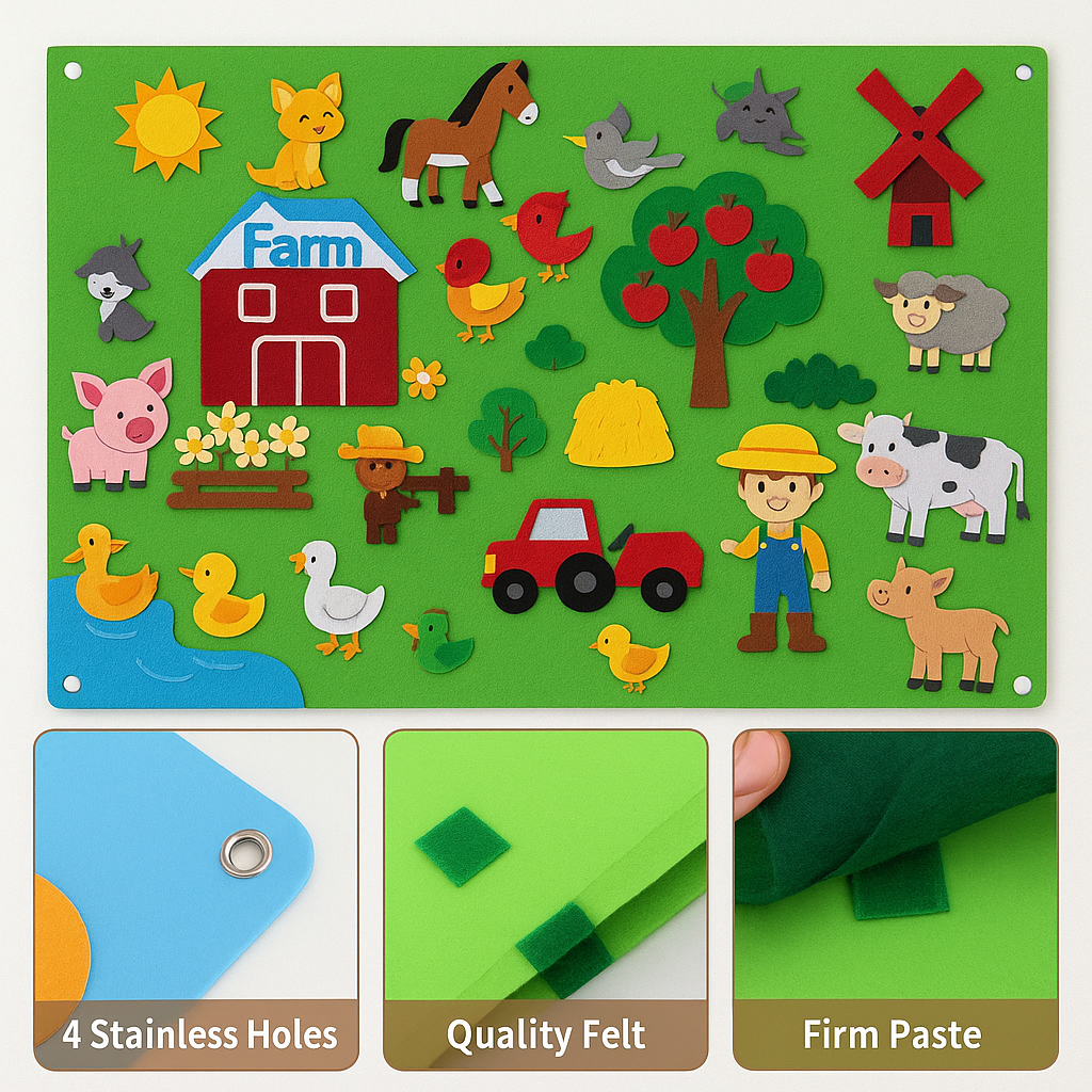 FeltBoard™ - Edukacyjna tablica filcowa - Poznawanie świata zwierząt