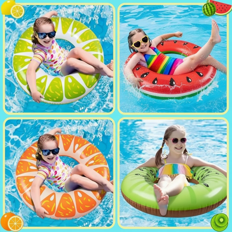 SunSplash – Tropikalny i wygodny – tropikalny koło do pływania z motywem owoców