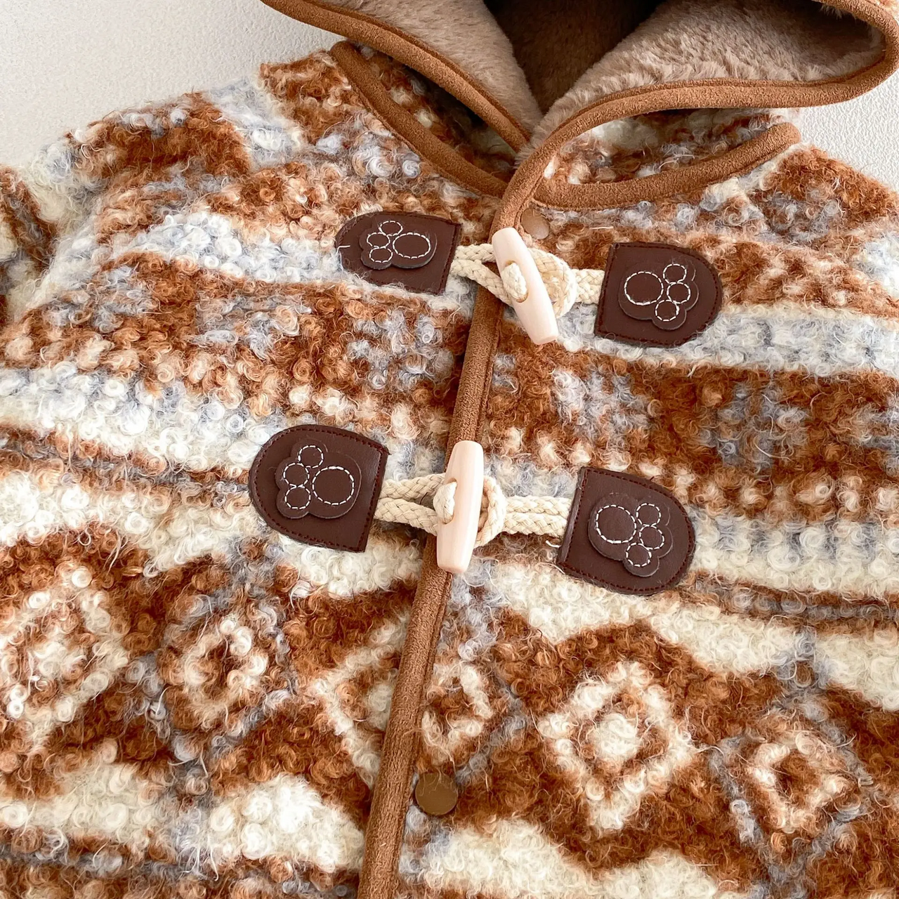 LittleWarm – Przytulny i stylowy – płaszcz zimowy z wzorem Fair Isle